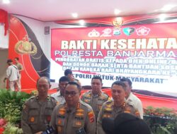 Polresta Banjarmasin Bagikan 600 Paket Sembako dan Layanan Pengobatan Gratis